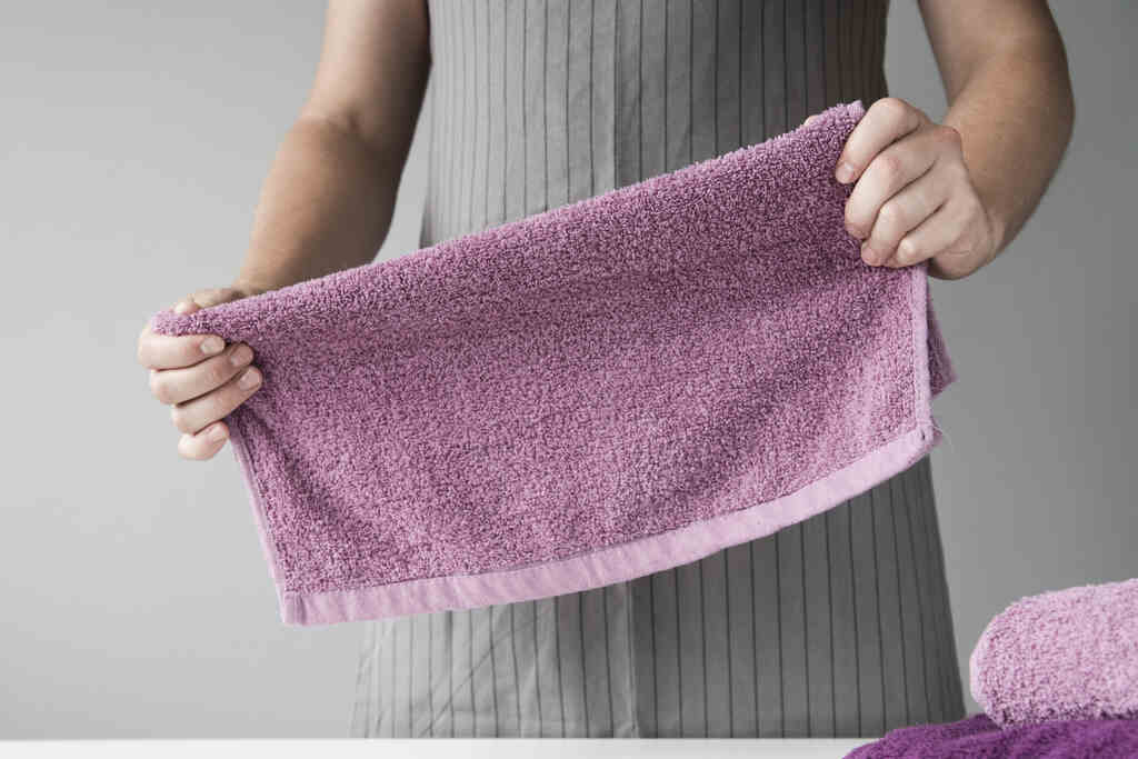 Folding the towel