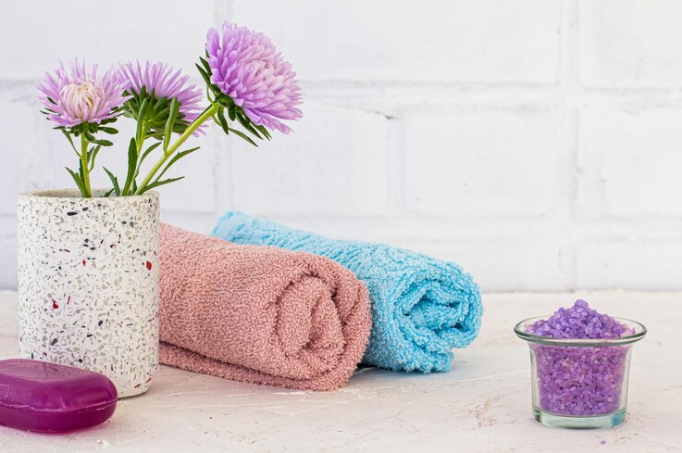 Home décor with rolled towel