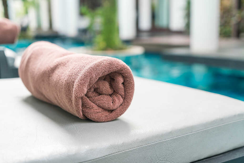 Rolled Towel Placed on a Flat Surface