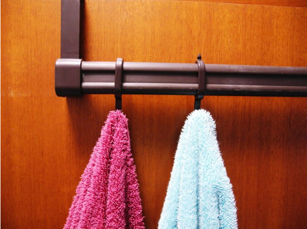 Towel Hooks on Wood
