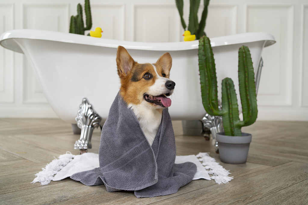 Right towel for restraining a dog