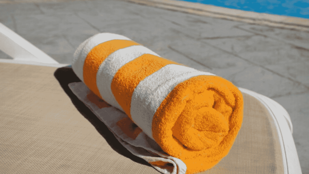 Rolled beach towel